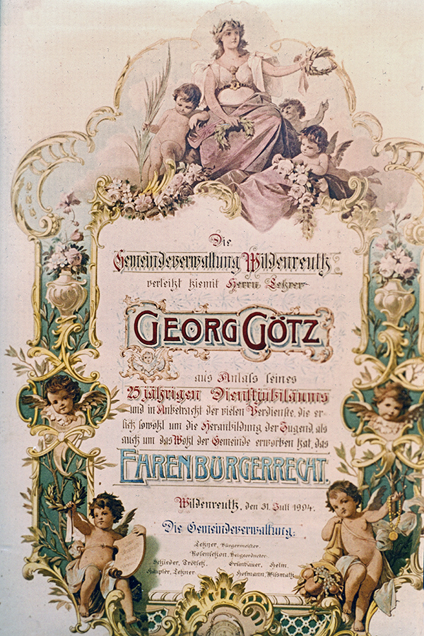 Georg Götz, Ehrenbürger von Wildenreuth